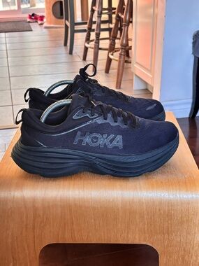 Hoka Men's All-Black Cushioned Running Shoe